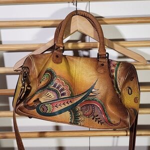 Anuschka Multicolor Artistic Leather Satchel